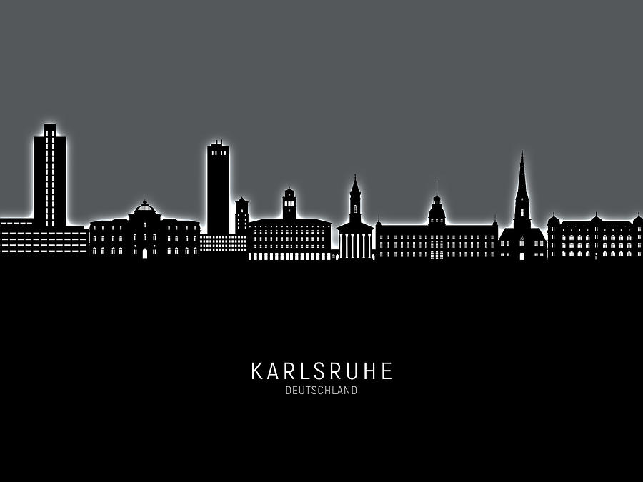 Karlsruhe Germany Skyline #35 Digital Art by Michael Tompsett