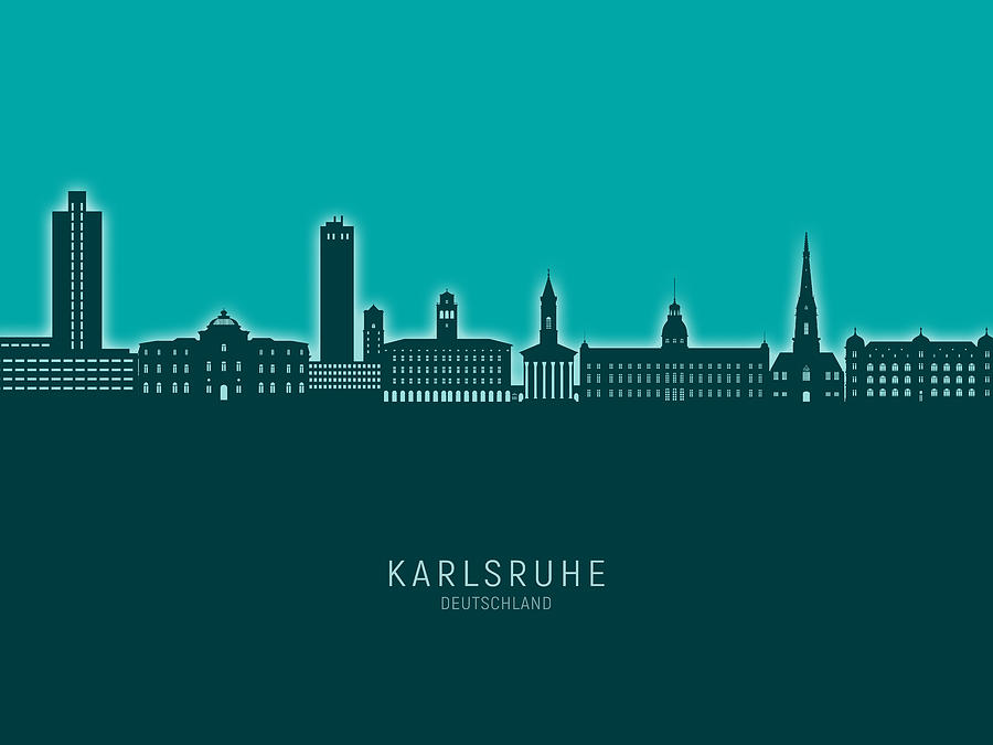 Karlsruhe Germany Skyline #36 Digital Art by Michael Tompsett