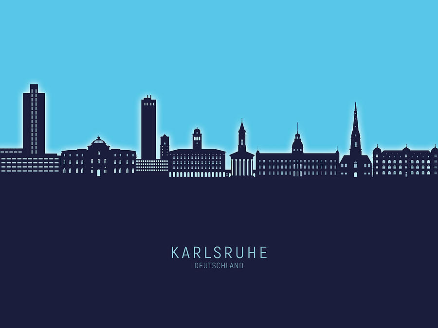 Karlsruhe Germany Skyline #37 Digital Art by Michael Tompsett