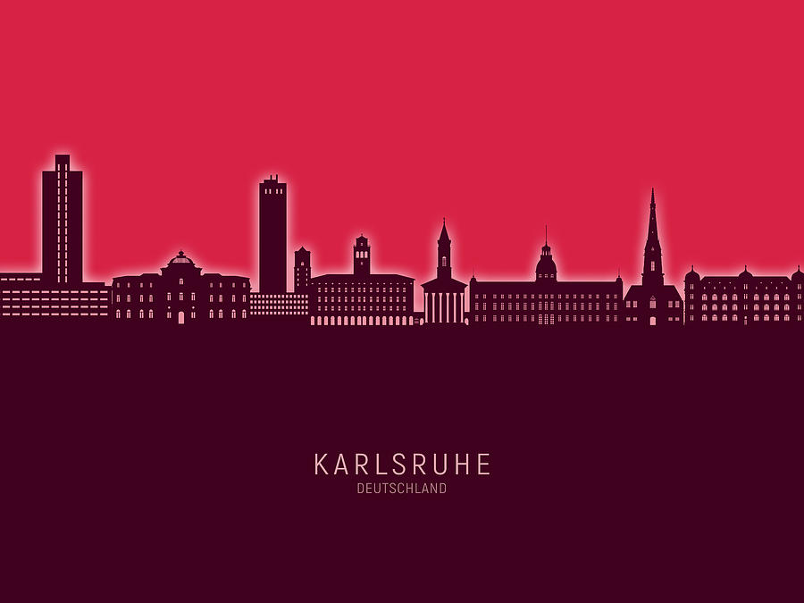 Karlsruhe Germany Skyline #40 Digital Art by Michael Tompsett