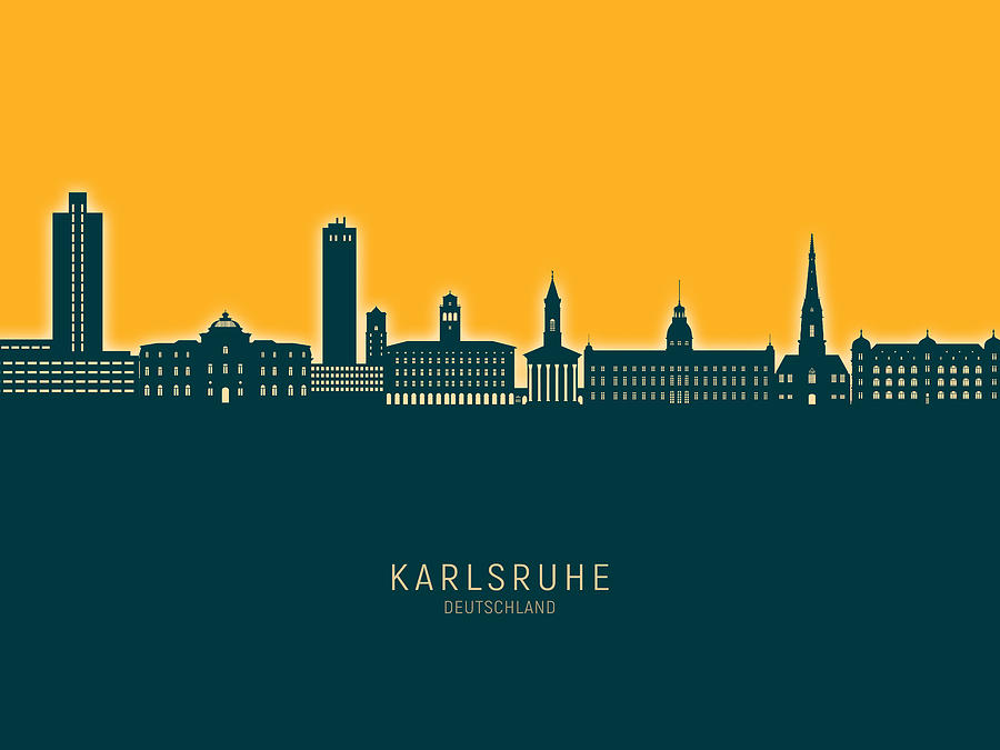 Karlsruhe Germany Skyline #41 Digital Art by Michael Tompsett