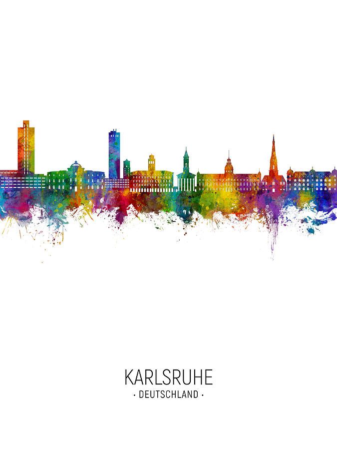 Karlsruhe Germany Skyline #43 Digital Art by Michael Tompsett