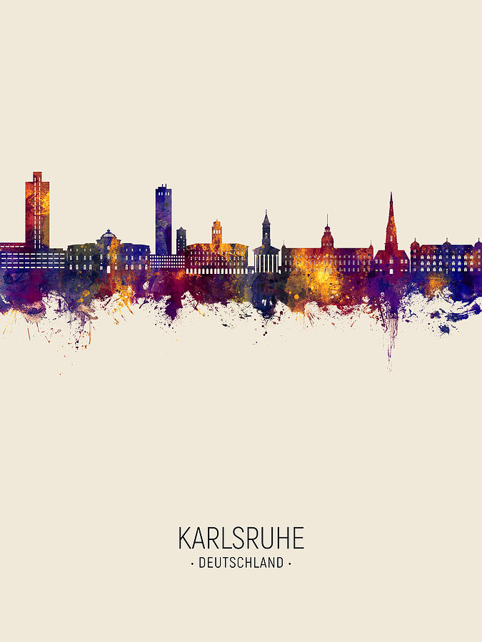 Karlsruhe Germany Skyline #44 Digital Art by Michael Tompsett