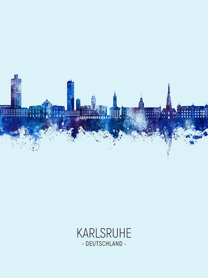 Karlsruhe Germany Skyline #45 Digital Art by Michael Tompsett