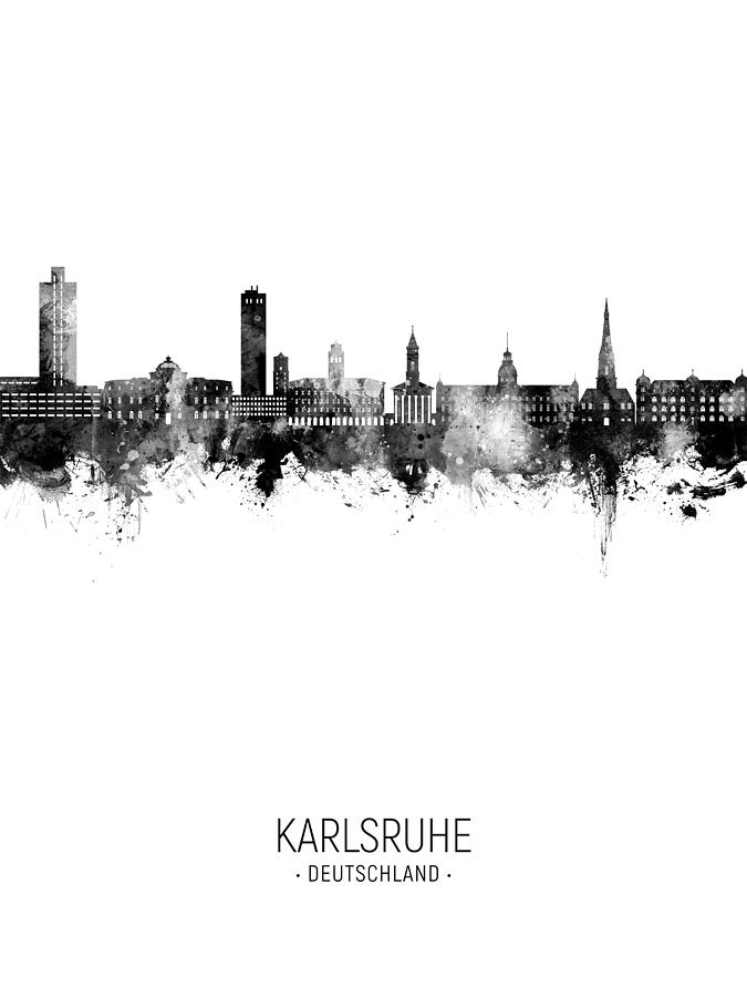 Karlsruhe Germany Skyline #47 Digital Art by Michael Tompsett