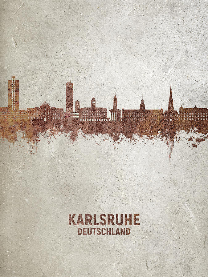 Karlsruhe Germany Skyline #59 Digital Art by Michael Tompsett