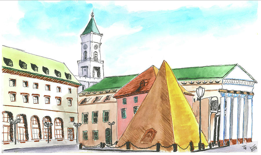 Karlsruhe Pyramid Painting by Tracy Hutchinson