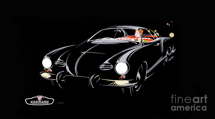 Karmann Ghia illustration by Bernd Reuters Painting by Bernd Reuters