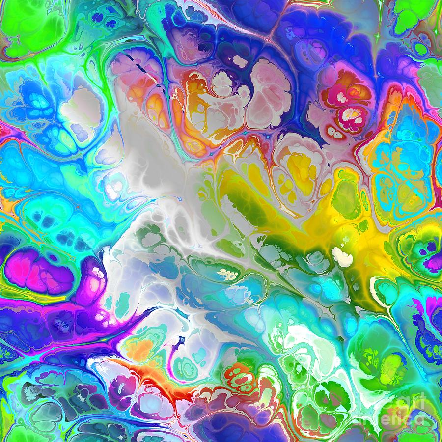 Karyono - Funky Artistic Colorful Abstract Marble Fluid Digital Art Digital Art by Sambel Pedes