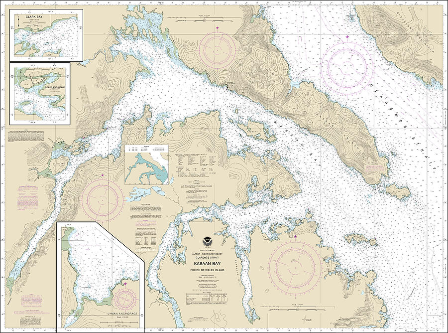 Kasaan Bay Clarence Strait Nautical Chart 17426 No Borders Digital Art ...