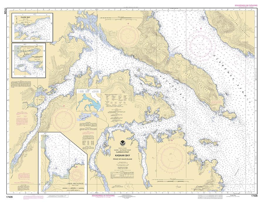 Kasaan Bay Prince Of Wales Island Alaska, Noaa Chart 17426 Digital Art ...