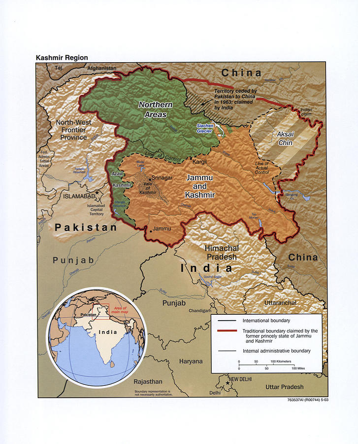 Kashmir India Drawing By Vintage Maps