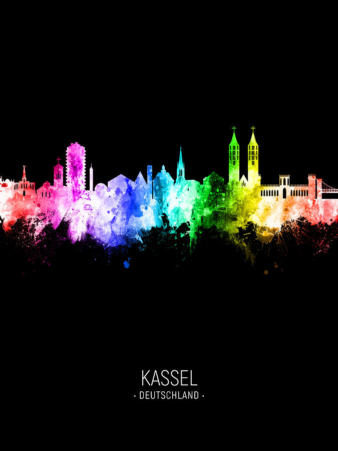 Kassel Germany Skyline #08 Digital Art by Michael Tompsett