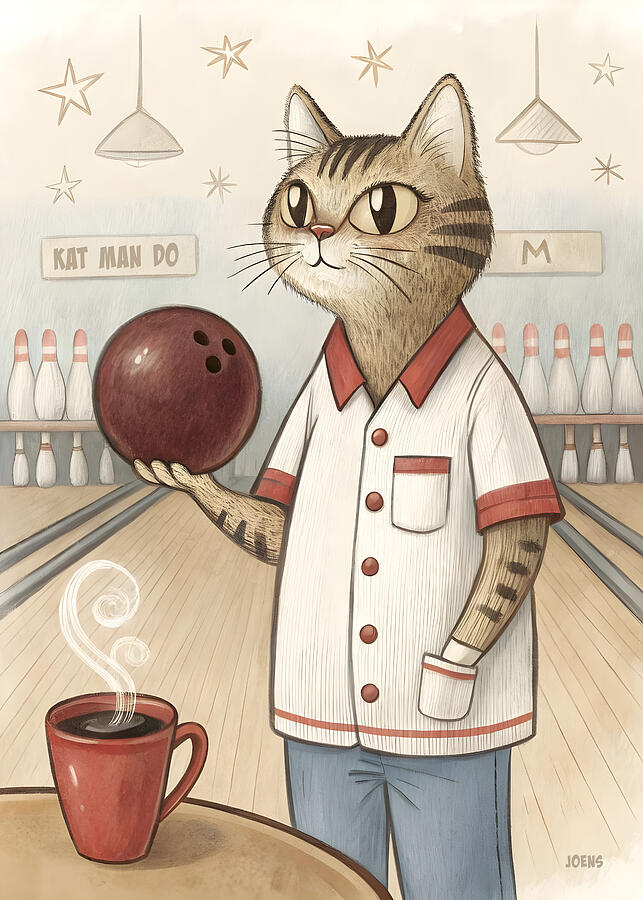 Vintage Digital Art - Kat Man Do by Greg Joens Vintage Digital Art - Kat Man Do by Greg Joens