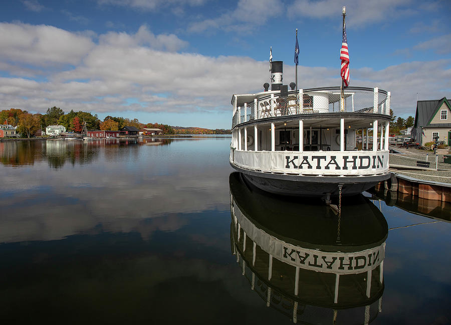 Katadhin Boat Reflection Moosehead Lake Photograph by Dan Sproul