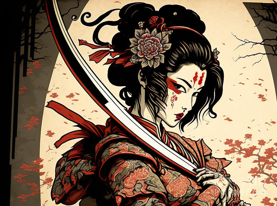 Katana Geisha Digital Art By Pix Pow Gallery - Fine Art America