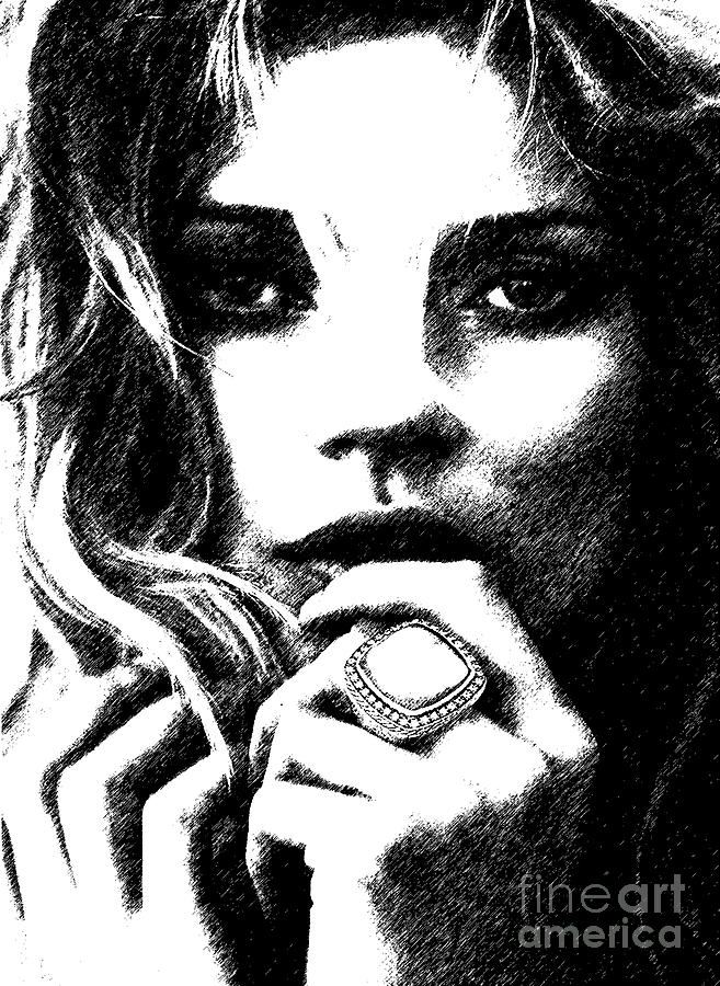 Kate MOSS Ring Painting Painting by Kathleen Artist PRO