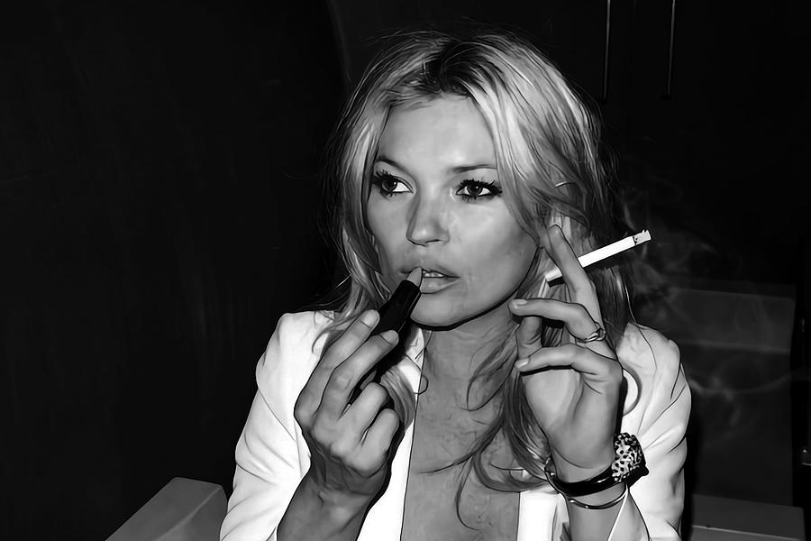 Kate Moss Smoking Photograph by Hen Shop | Pixels