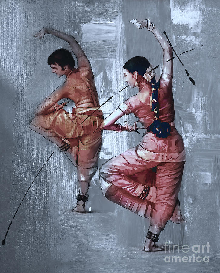 Kathak Couple dance  Painting by Gull G