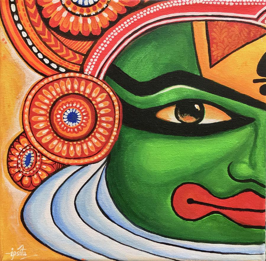 Buy Tamatina Multicolor Art Kathakali Dancer Classic Indian Unframed Art  Canvas Painting - 13X9 Inch Online at Best Prices in India - JioMart.