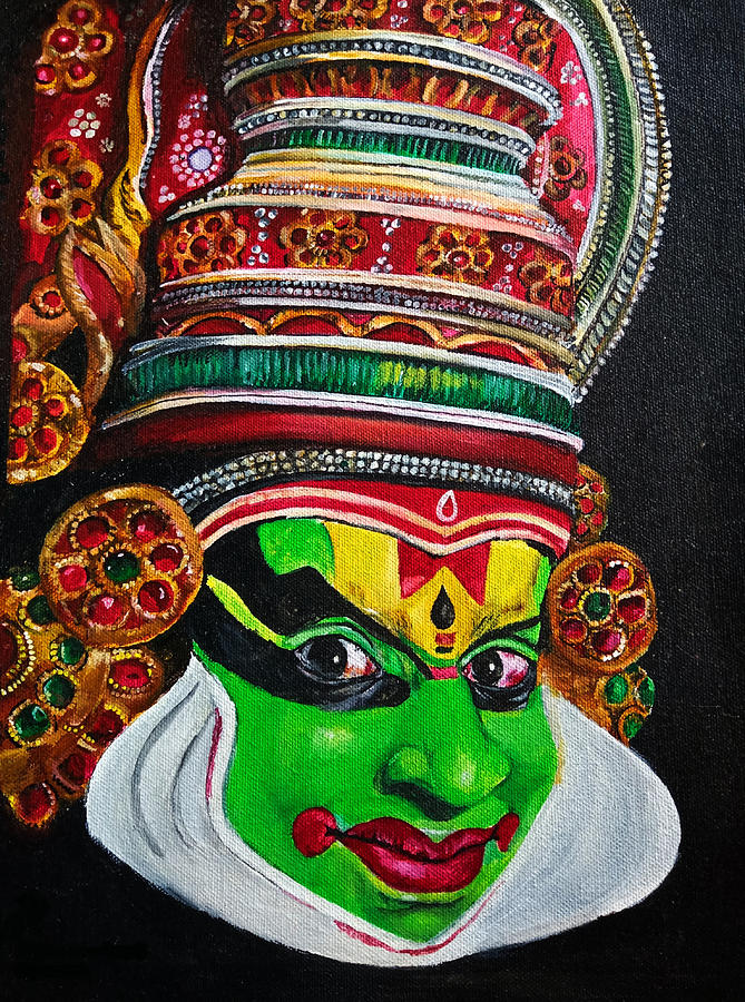 kathakali' The Dance Of Story Painting by Roshna PG - Pixels