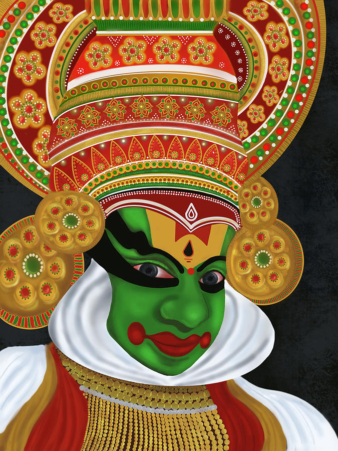 Kathakali - The drama dance Digital Art by Tedora Designs - Pixels