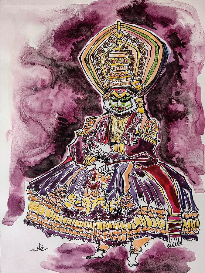 Kathakali watercolor Painting by George Jacob