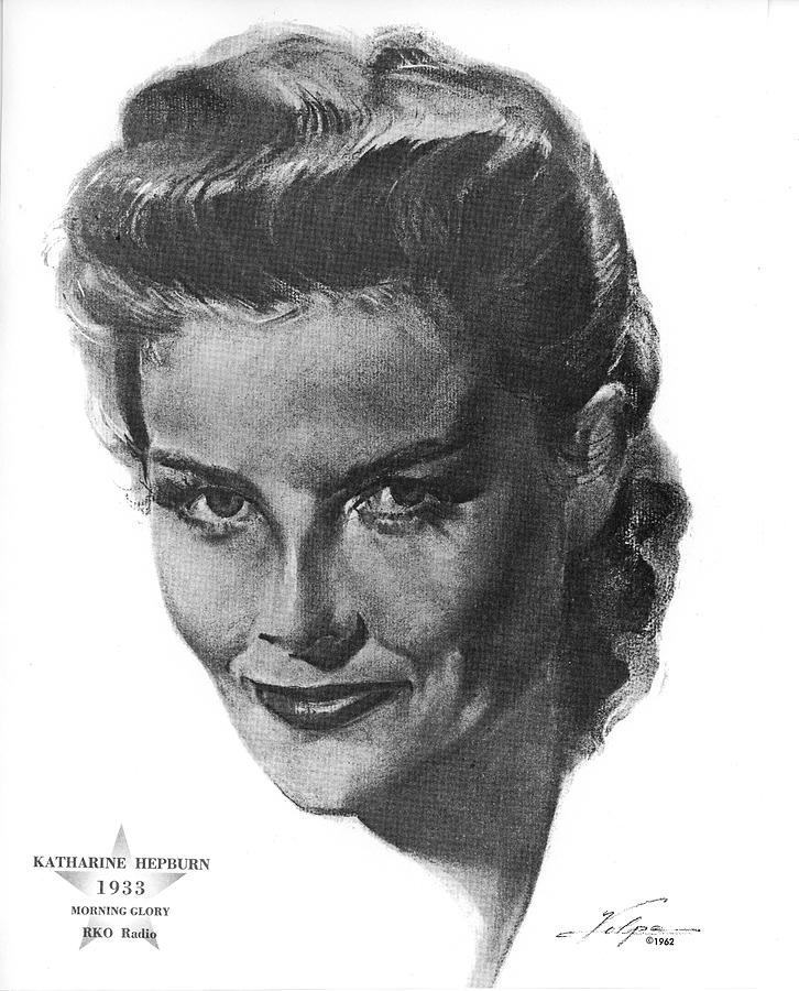 Katharine Hepburn Drawing - Katharine Hepburn by Volpe by Movie World Posters