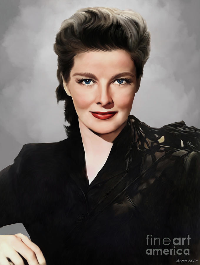 Katharine Hepburn Painting - Katharine Hepburn illustration -b by Movie World Posters