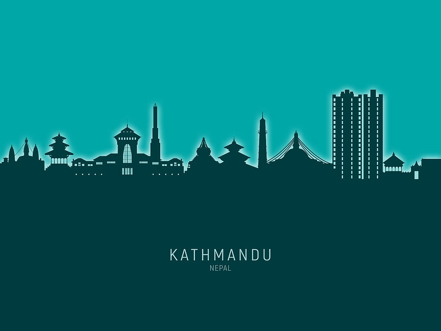 Kathmandu Nepal Skyline #09 Digital Art by Michael Tompsett