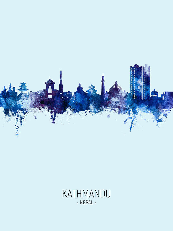 Kathmandu Nepal Skyline #18 Digital Art by Michael Tompsett