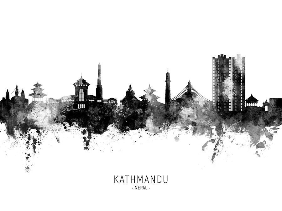 Kathmandu Nepal Skyline #95 Digital Art by Michael Tompsett