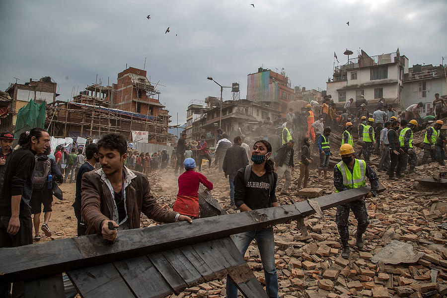Kathmandu Struck By Powerful Earthquake Photograph by Omar Havana