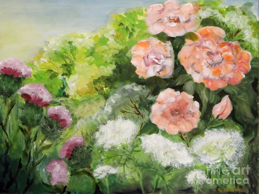 Kathryns Flowers #1 Painting by Carol Kovalchuk