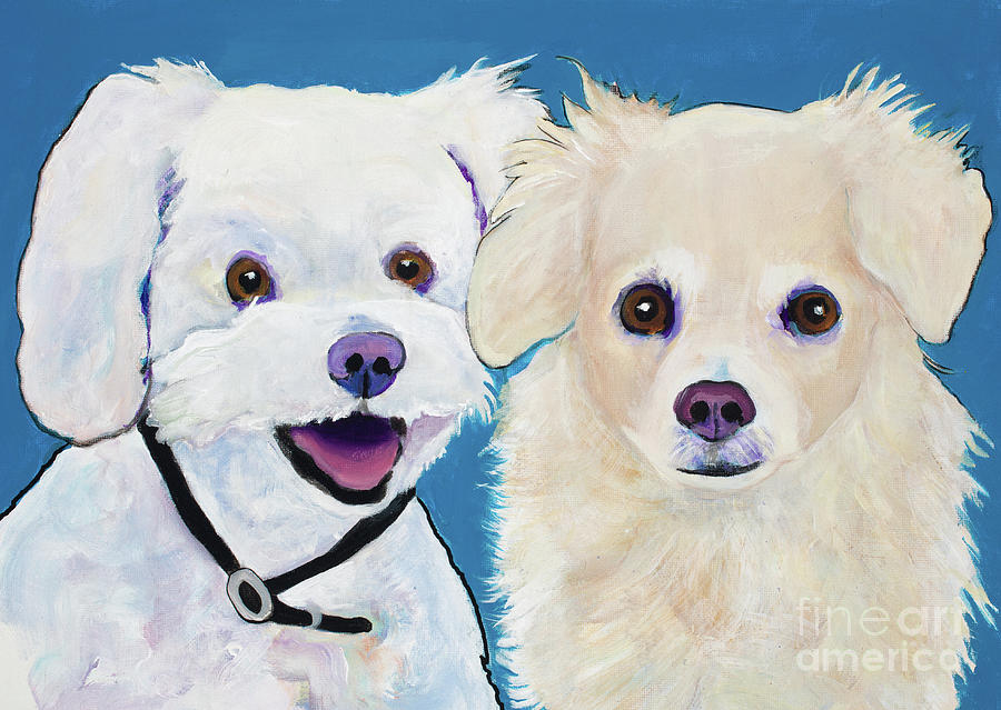 Poodle Painting - Katie and Riley by Pat Saunders-White