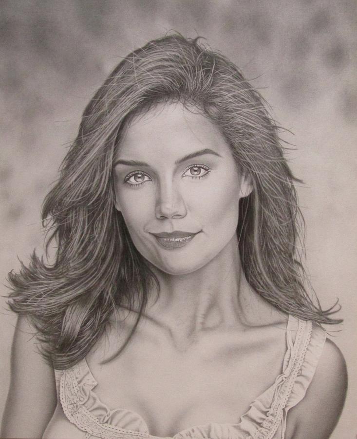 Katie Holmes Drawing by John Hinojosa - Fine Art America