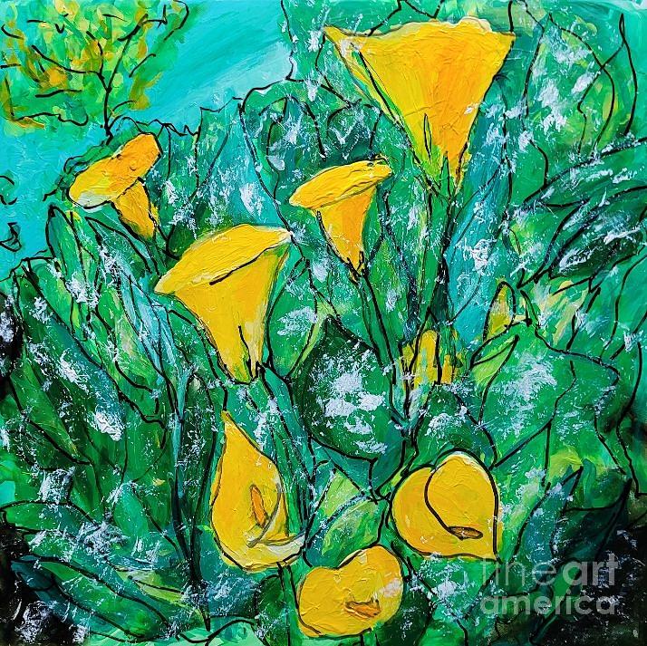 Katies Calla Lilies Painting by Mark SanSouci