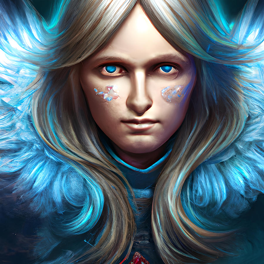 Katla the Angel Ethereal Wings Portrait of Feathers and Delight Digital ...