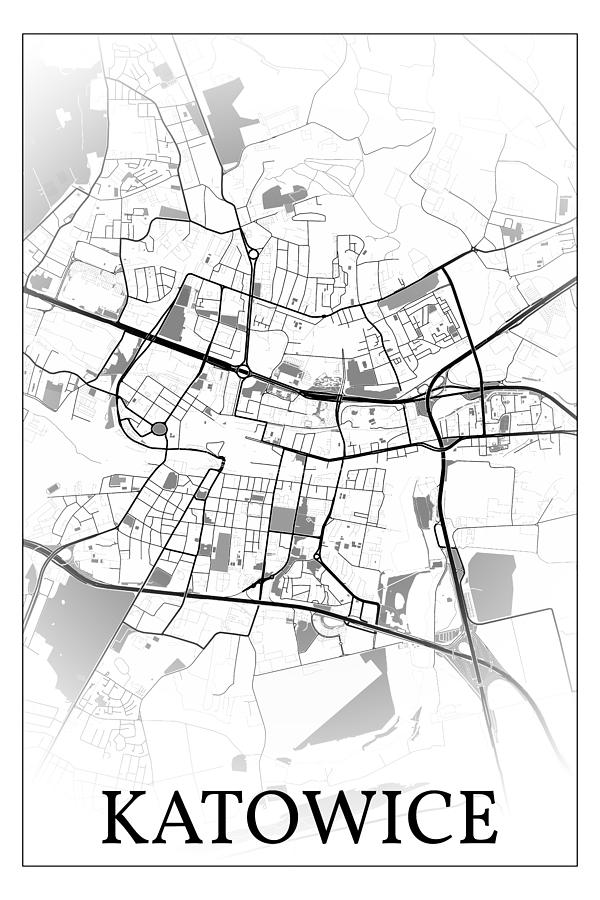 Katowice Poland city map #002 Digital Art by Dandi Studio - Fine Art ...