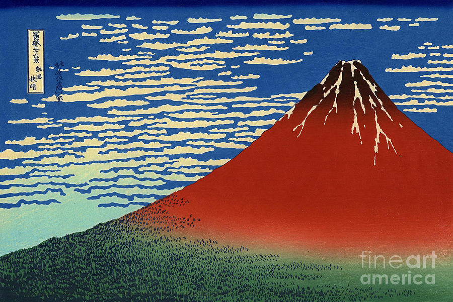 Katsushika Hokusai Mixed Media - Katsushika Hokusai Red Fuji southern wind clear morning   by Katsushika Hokusai