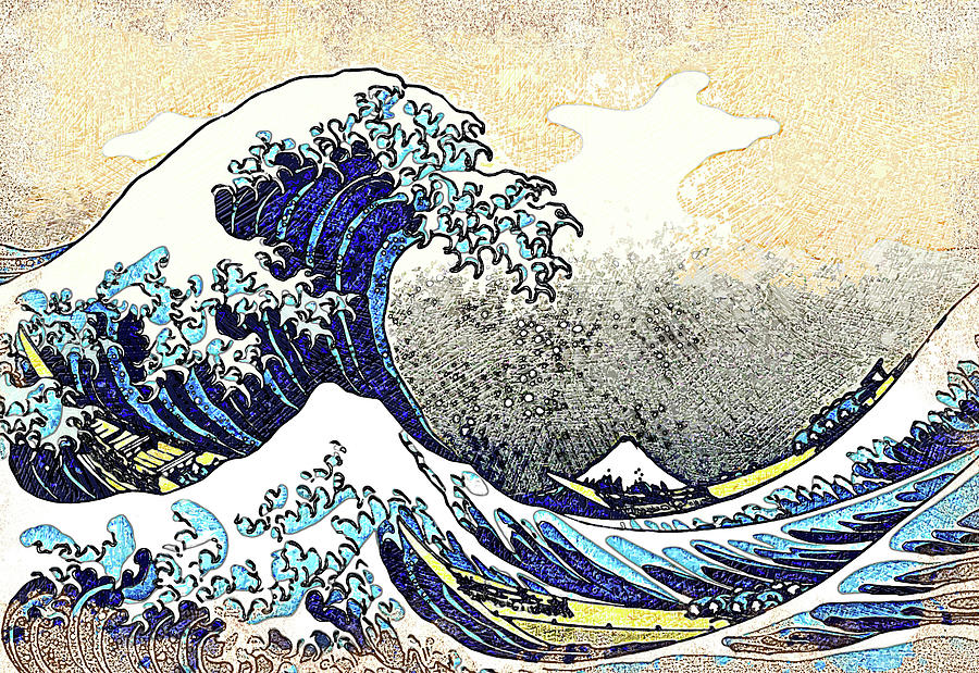 Katsushika Hokusai - The Great Wave off Kanagawa - Great Touch Remake ...