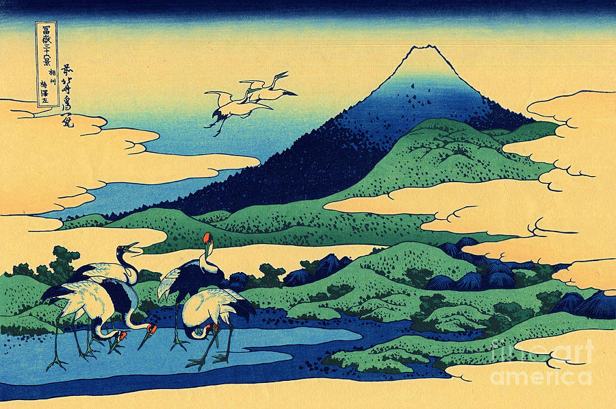 Katsushika Hokusai Mixed Media - Katsushika Hokusai Umegawa in Sagami province by Katsushika Hokusai