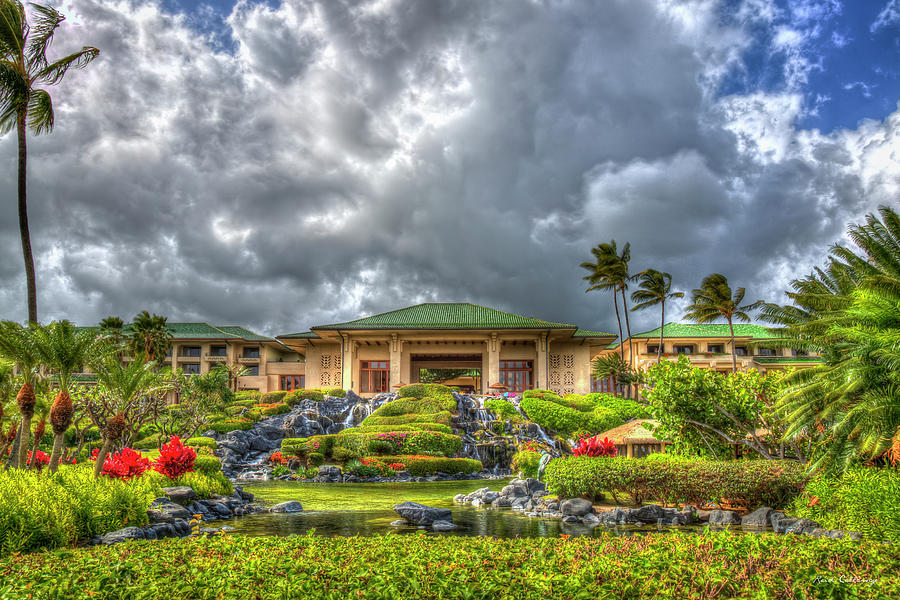 Kauai HI Grand Hyatt Kauai Resort and Spa 2 Architectural Landscape Seascape Art Photograph by Reid Callaway