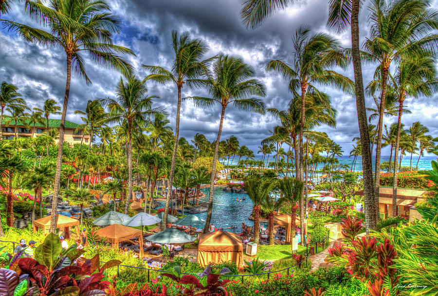 Kauai HI Grand Hyatt Kauai Resort and Spa Architectural Landscape Seascape Art Photograph by Reid Callaway