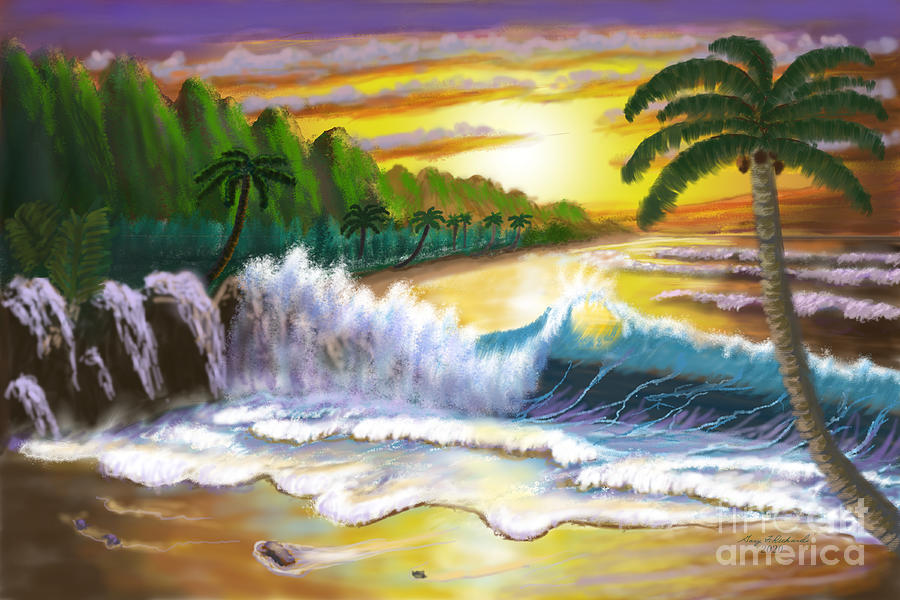 Kauai Inspired Sunset Digital Art by Gary F Richards