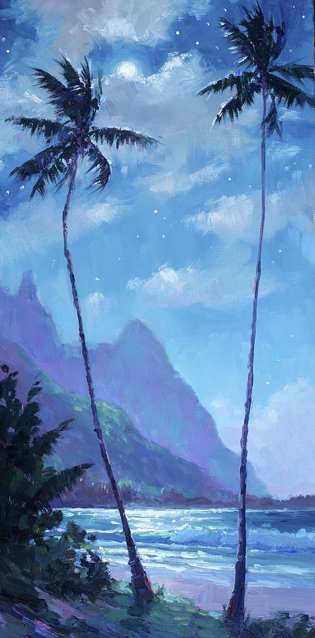 Kauai moonlight Painting by Jenifer Prince