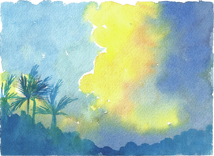 Kauai Palm Trees 1 Painting by Meagan Healy