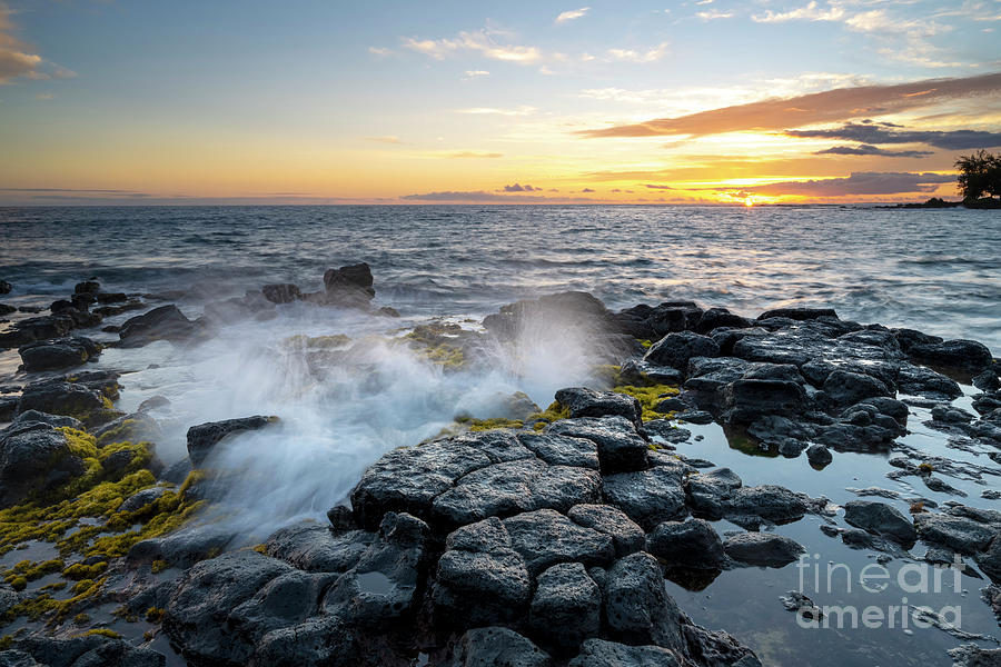 Kauai Sundown Splash Photograph
