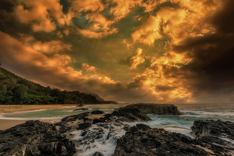 Kauai Yellow Sunset Photograph by Jon Glaser