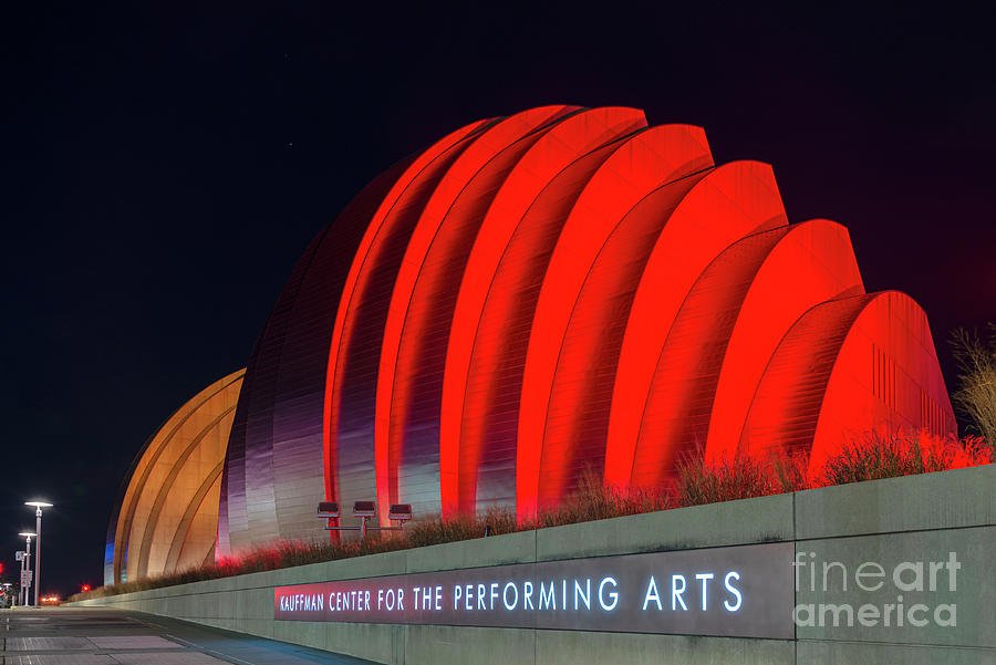 Kauffman Center Honors the Chiefs in the Super Bowl Photograph by Jean Hutchison